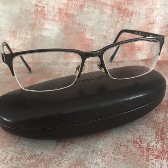 Michael Kors Eyeglasses MK743 033 Titanium Brown Half Rim Frame with Case - Picture 2 of 11